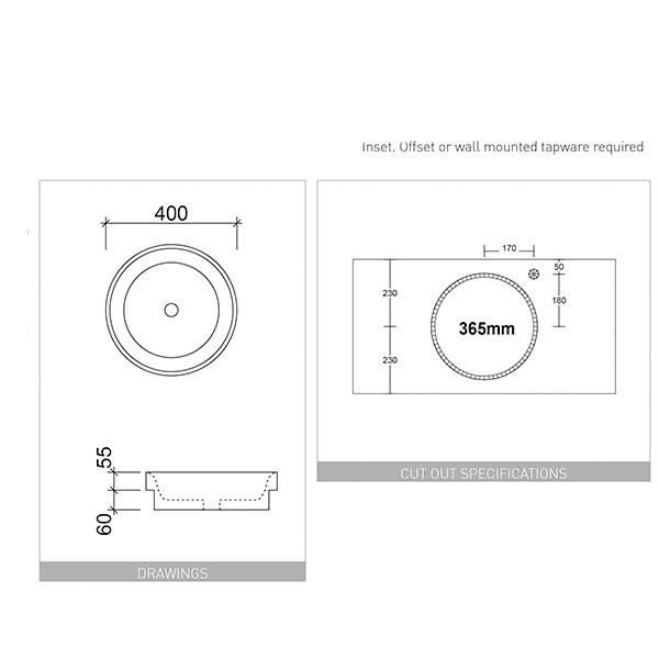 Timberline Radius Inset Basin - Wellsons