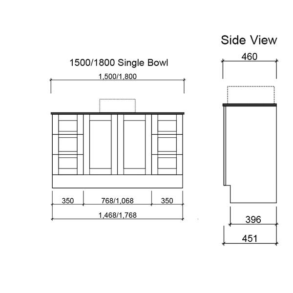 Timberline Victoria Floor Standing Vanity with Alpha Ceramic Top - Wellsons