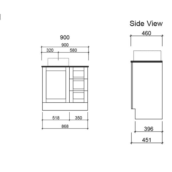 Timberline Victoria Floor Standing Vanity with Alpha Ceramic Top - Wellsons