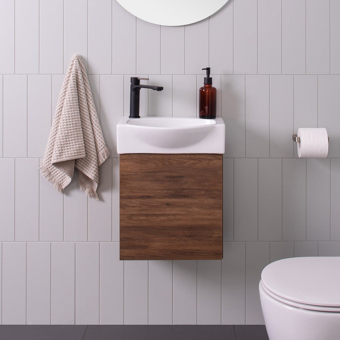 ADP Tiny Semi-Recessed Wall Hung Compact Small Vanity 400mm – Wellsons