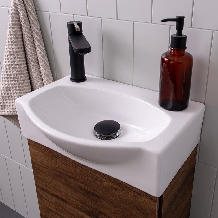 ADP Tiny Semi-Recessed Wall Hung Compact Small Vanity 400mm – Wellsons