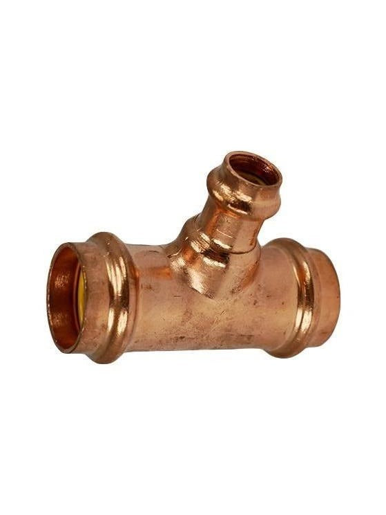 Copper Unequal Tee Water 25MM X 25MM X 15MM - Wellsons