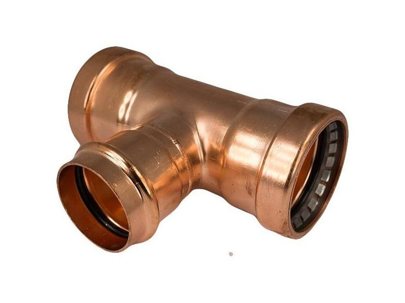 Copper Unequal Tee Water 80MM X 80MM X 50MM - Wellsons