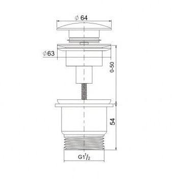 Turner Hastings Universal 32/40mm Pop-up Waste - White Ceramic