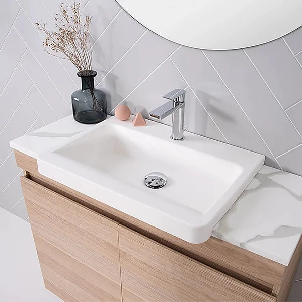 ADP Glacier Semi Recessed All Door Trio Vanity Solid Surface Top - Lite