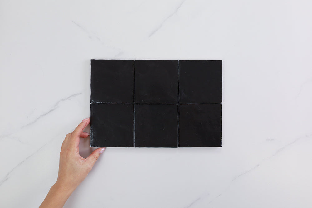 Milan Carbone Semi Gloss Small Square Tile